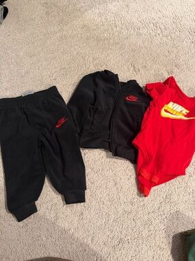 Nike Red & Black Infant 3-Piece Sports Set